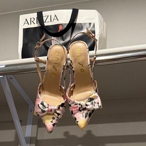 Unisa Pink and Yellow Floral Heels